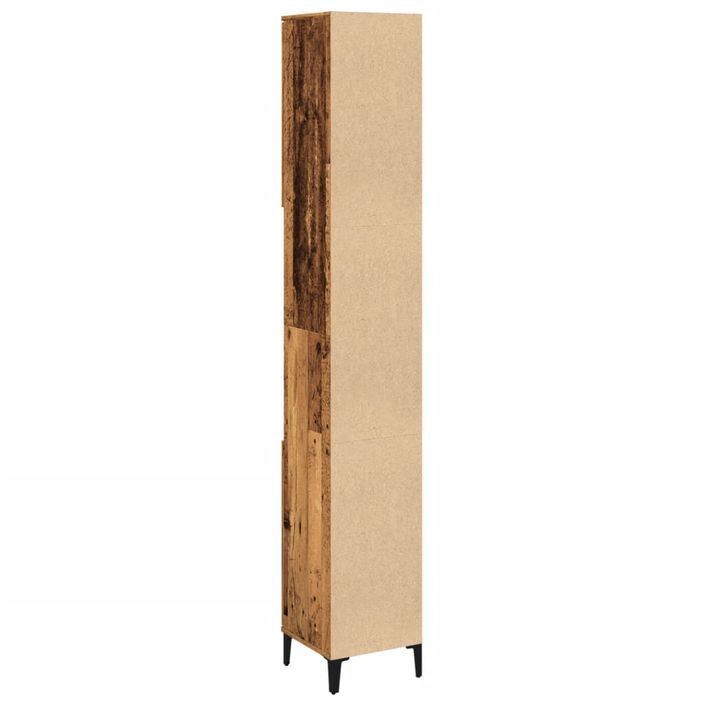 Armoire de salle de bain vieux bois 30x30x190cm bois ingénierie - Photo n°7