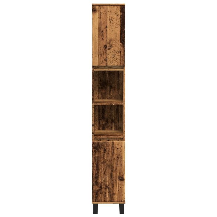 Armoire de salle de bain vieux bois 30x30x190cm bois ingénierie - Photo n°4