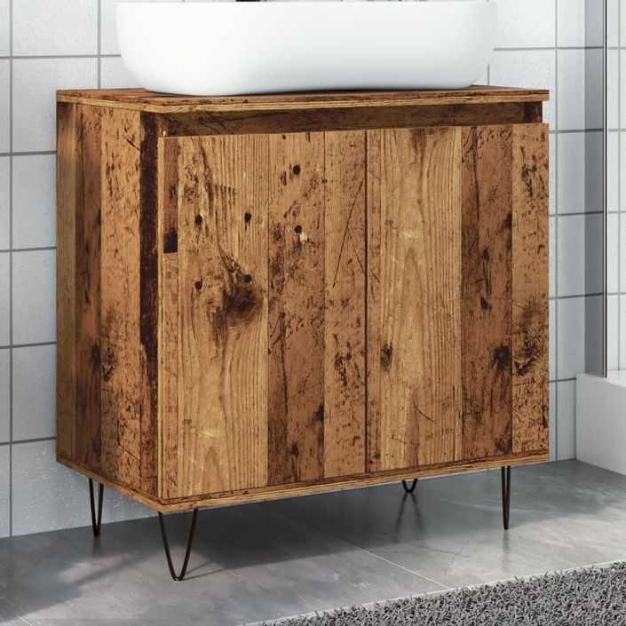 Armoire de salle de bain vieux bois 58x33x60 cm bois ingénierie - Photo n°1