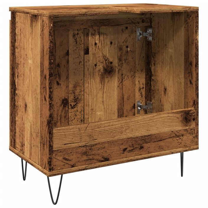 Armoire de salle de bain vieux bois 58x33x60 cm bois ingénierie - Photo n°6