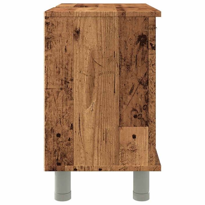 Armoire de salle de bain vieux bois 60x32x53,5 cm - Photo n°6