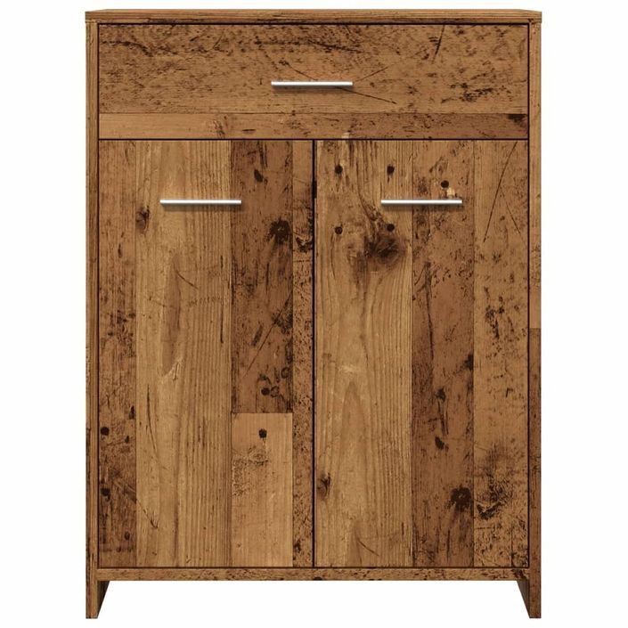 Armoire de salle de bain vieux bois 60x33x80 cm bois ingénierie - Photo n°4