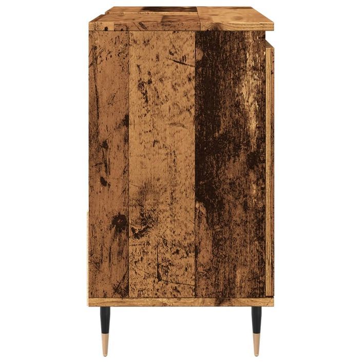 Armoire de salle de bain vieux bois 65x33x60 cm bois ingénierie - Photo n°5