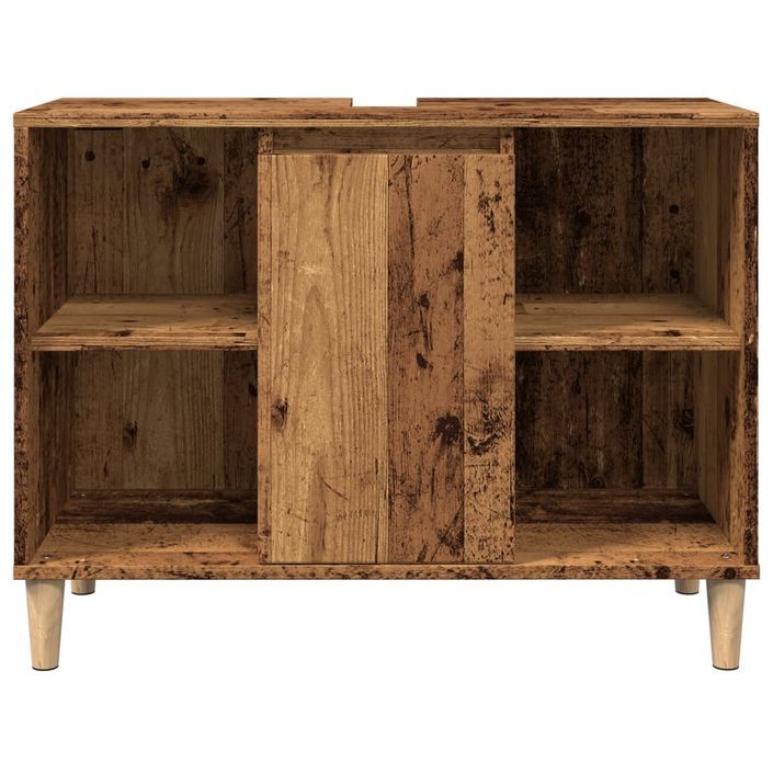 Armoire de salle de bain vieux bois 80x33x60 cm bois ingénierie - Photo n°5