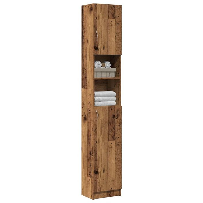 Armoire de salle de bain vieux bois bois d'ingénierie - Photo n°1