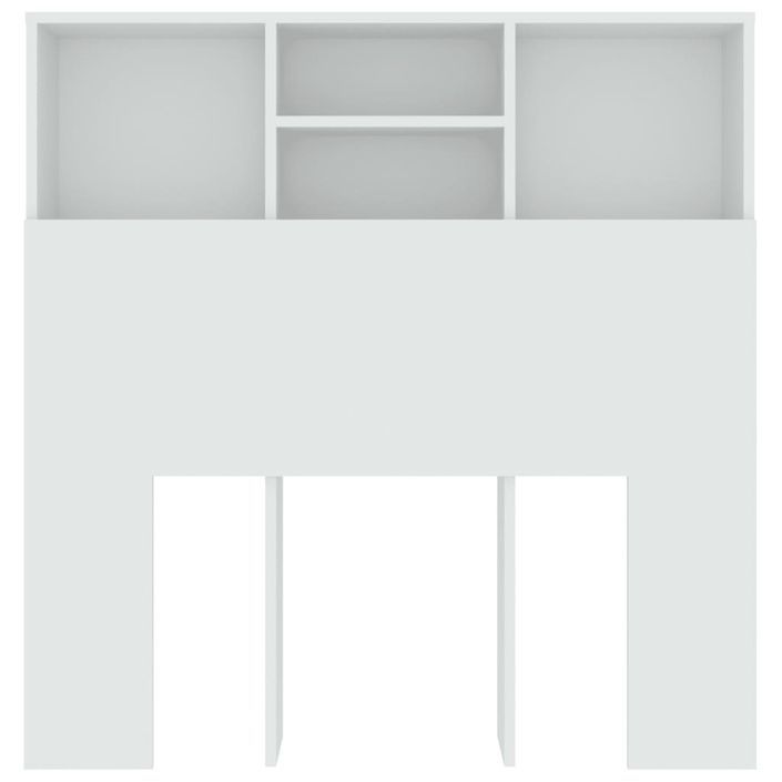 Armoire de tête de lit Blanc 100x19x103,5 cm - Photo n°4