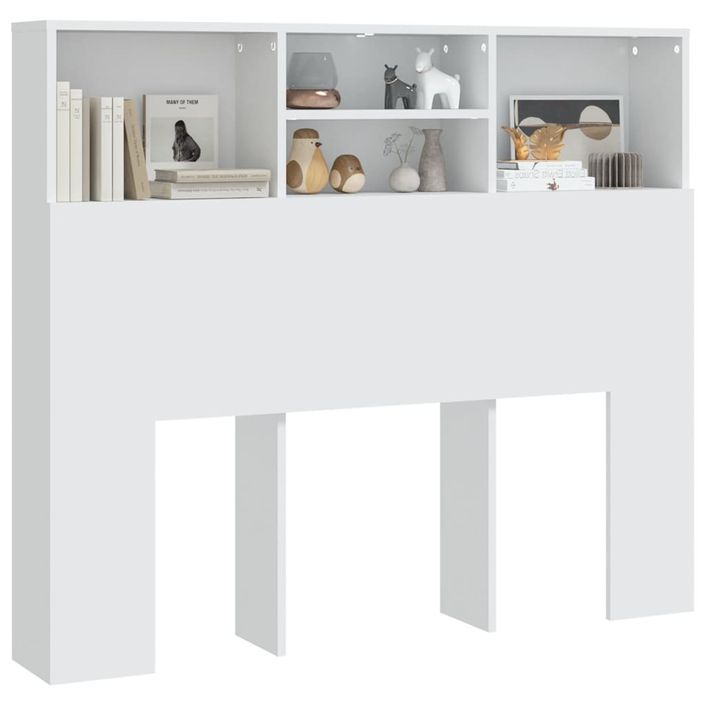 Armoire de tête de lit Blanc 120x19x103,5 cm - Photo n°4