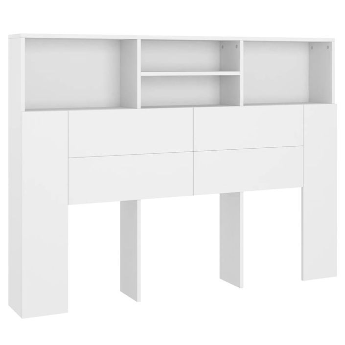 Armoire de tête de lit Blanc 140x19x103,5 cm - Photo n°2