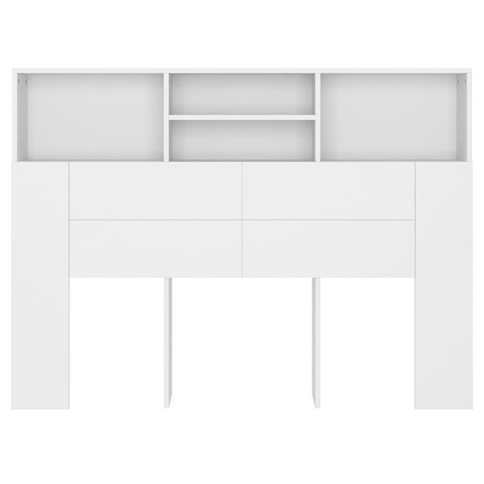 Armoire de tête de lit Blanc 140x19x103,5 cm - Photo n°5