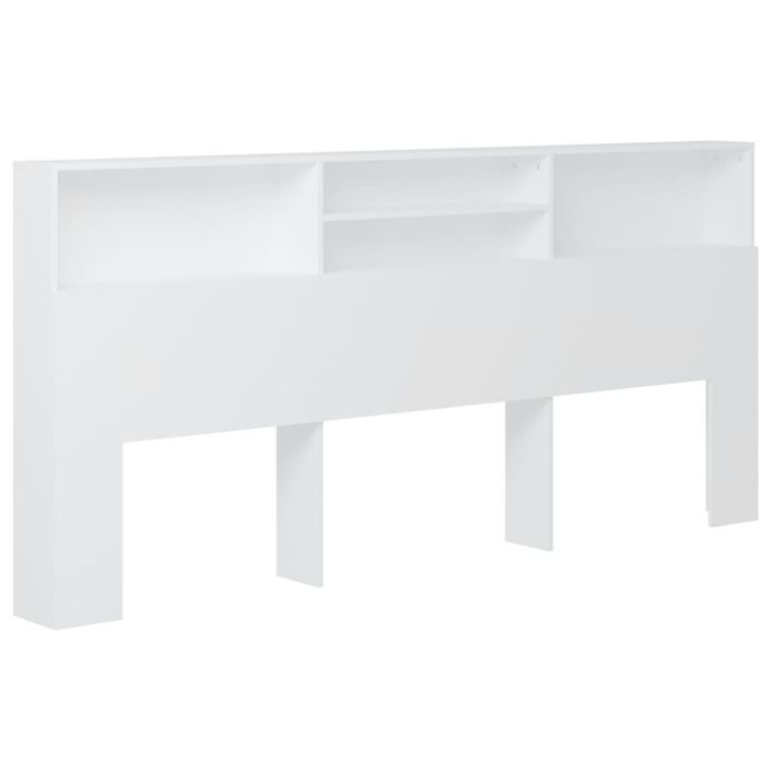 Armoire de tête de lit Blanc 220x19x103,5 cm - Photo n°2