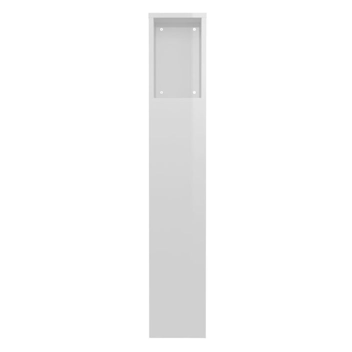 Armoire de tête de lit Blanc brillant 100x18,5x104,5 cm - Photo n°5