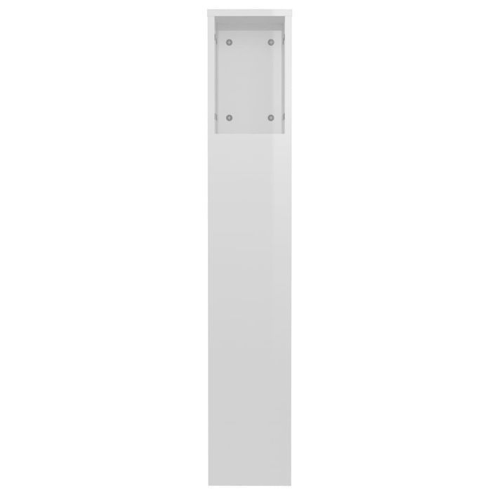 Armoire de tête de lit blanc brillant 120x18,5x102,5 cm - Photo n°5