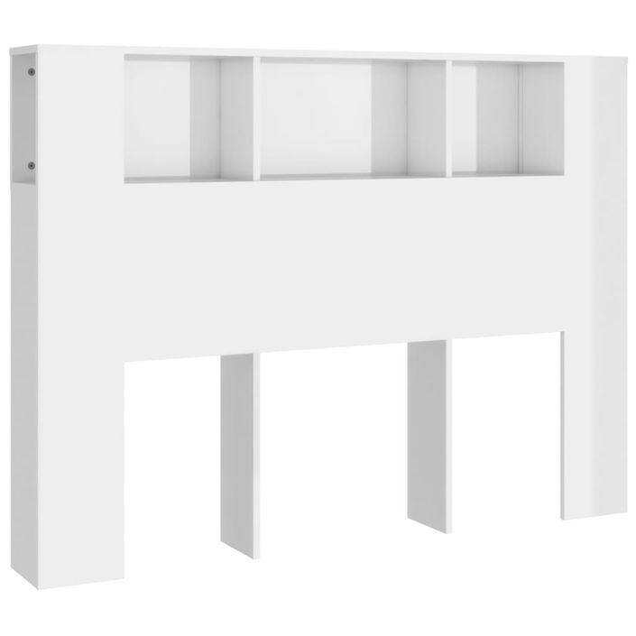 Armoire de tête de lit Blanc brillant 140x18,5x104,5 cm - Photo n°2