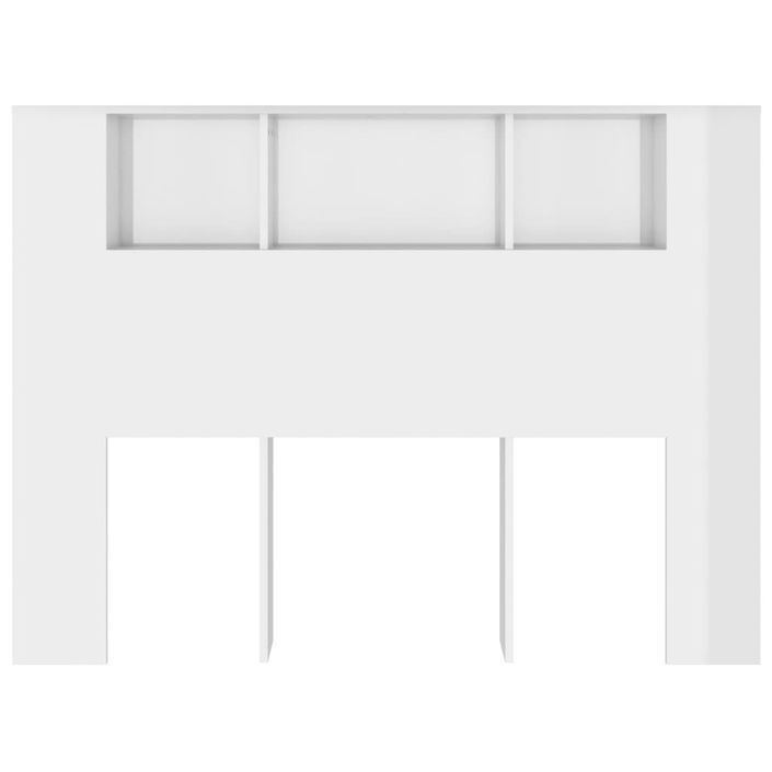 Armoire de tête de lit Blanc brillant 140x18,5x104,5 cm - Photo n°3