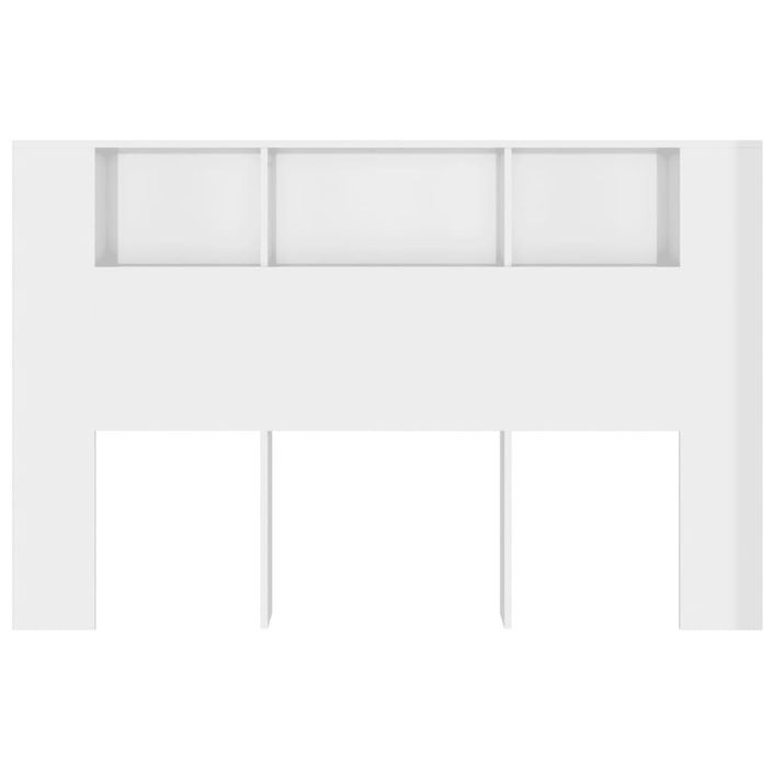 Armoire de tête de lit Blanc brillant 160x18,5x104,5 cm - Photo n°4