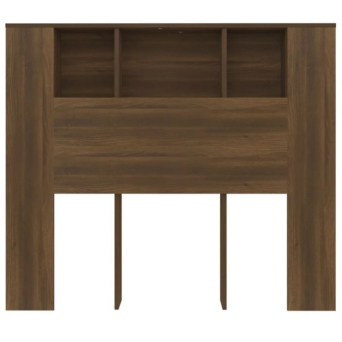 Armoire de tête de lit chêne marron 120x18,5x102,5 cm - Photo n°4