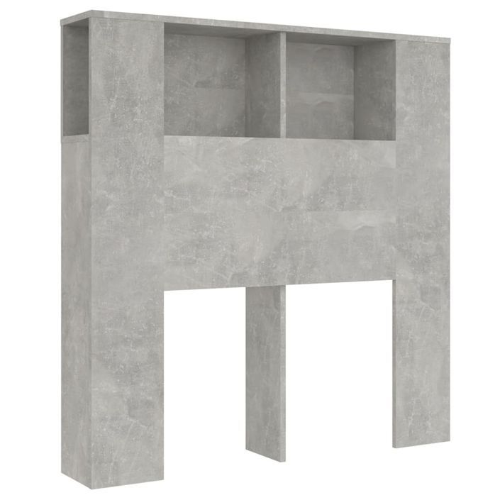 Armoire de tête de lit Gris béton 100x18,5x104,5 cm - Photo n°2