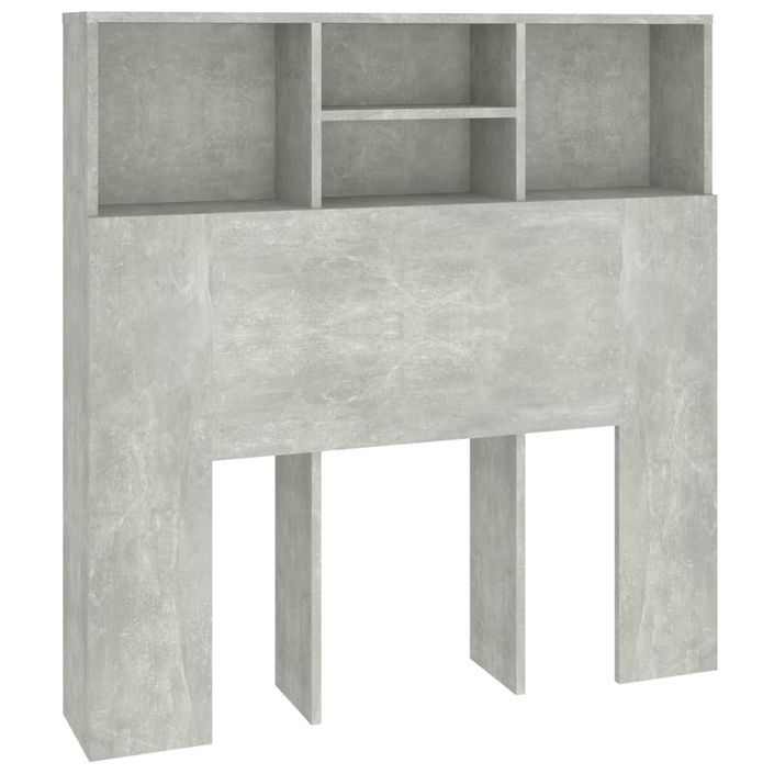 Armoire de tête de lit Gris béton 100x19x103,5 cm - Photo n°2