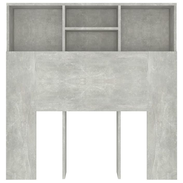 Armoire de tête de lit Gris béton 100x19x103,5 cm - Photo n°4