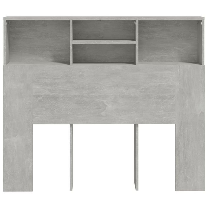 Armoire de tête de lit Gris béton 120x19x103,5 cm - Photo n°5