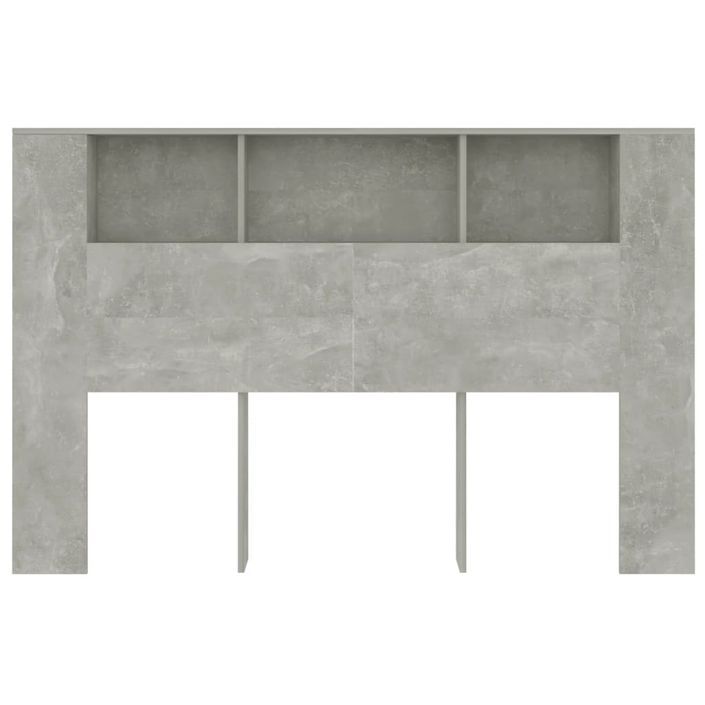 Armoire de tête de lit Gris béton 160x18,5x104,5 cm - Photo n°4