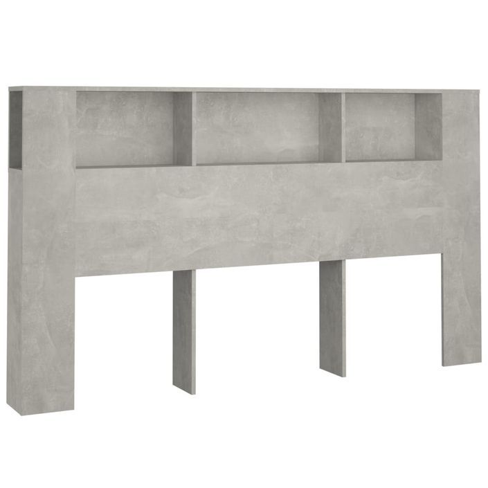 Armoire de tête de lit Gris béton 180x18,5x104,5 cm - Photo n°2