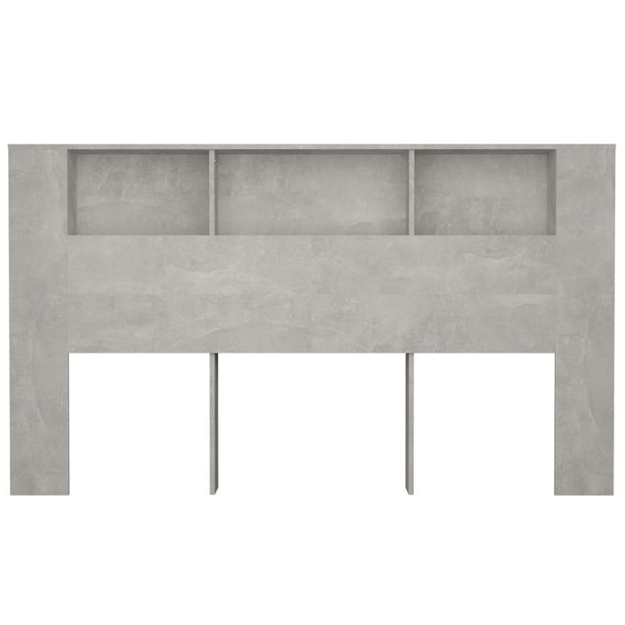 Armoire de tête de lit Gris béton 180x18,5x104,5 cm - Photo n°4