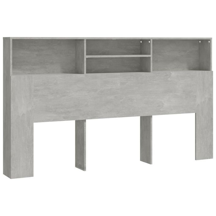 Armoire de tête de lit Gris béton 180x19x103,5 cm - Photo n°2