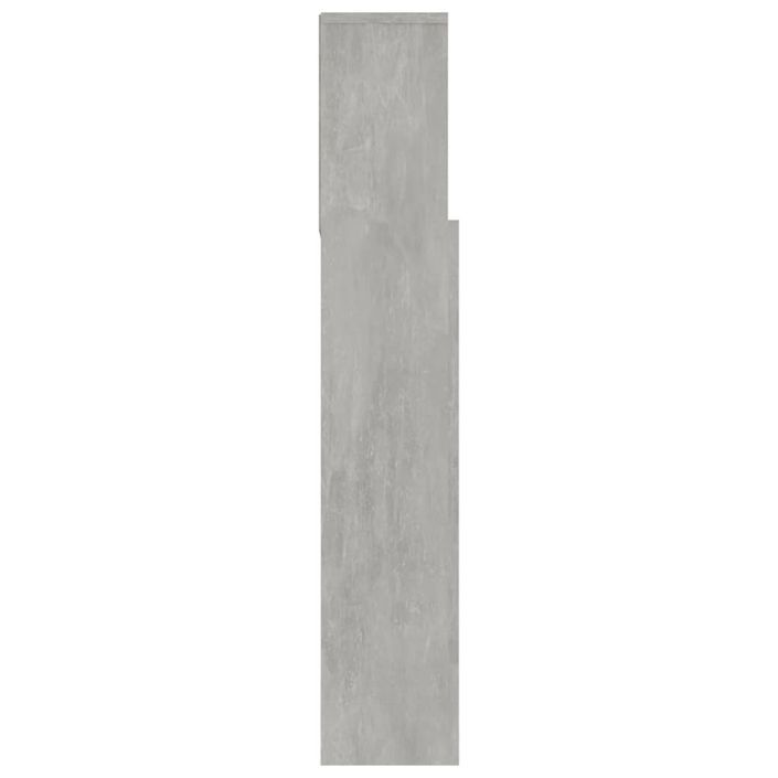 Armoire de tête de lit Gris béton 180x19x103,5 cm - Photo n°4