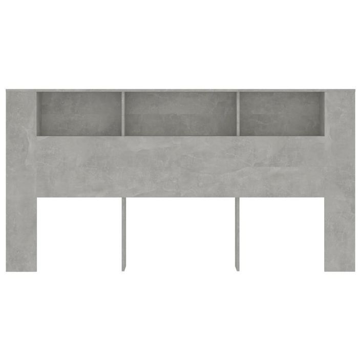 Armoire de tête de lit Gris béton 200x18,5x104,5 cm - Photo n°3