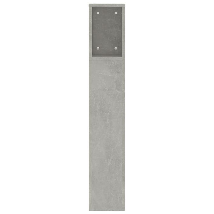 Armoire de tête de lit Gris béton 200x18,5x104,5 cm - Photo n°4