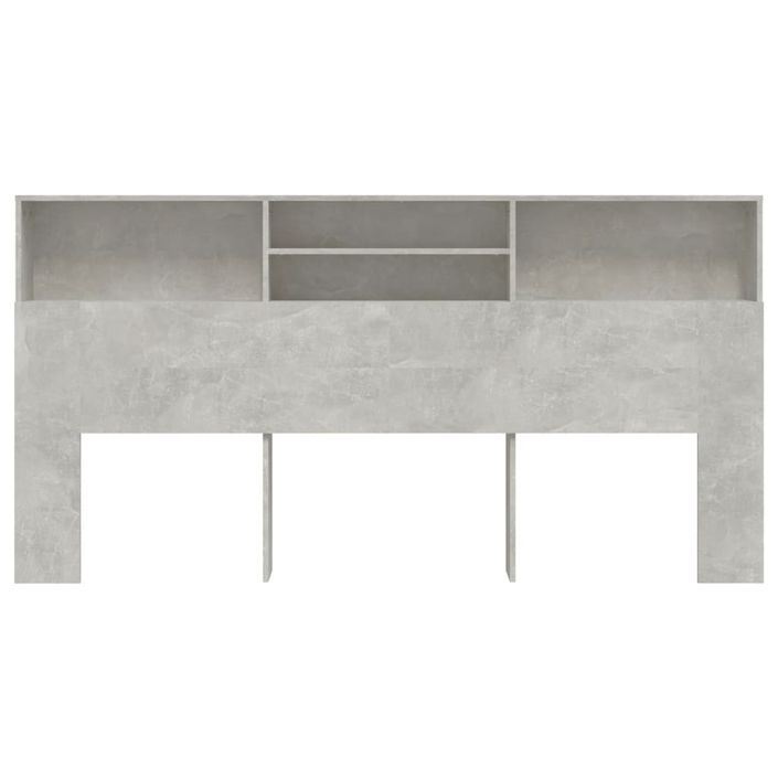 Armoire de tête de lit Gris béton 200x19x103,5 cm - Photo n°3