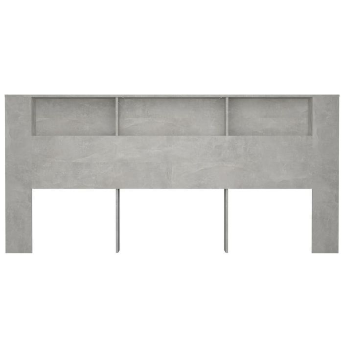 Armoire de tête de lit Gris béton 220x18,5x104,5 cm - Photo n°4