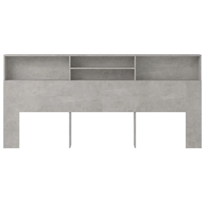 Armoire de tête de lit Gris béton 220x19x103,5 cm - Photo n°3