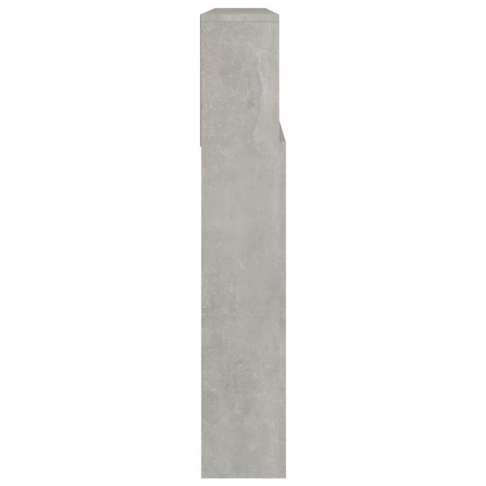 Armoire de tête de lit Gris béton 220x19x103,5 cm - Photo n°4