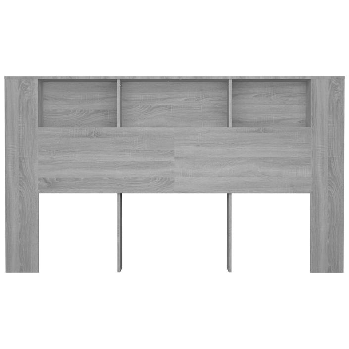 Armoire de tête de lit Sonoma gris 180x18,5x104,5 cm - Photo n°4