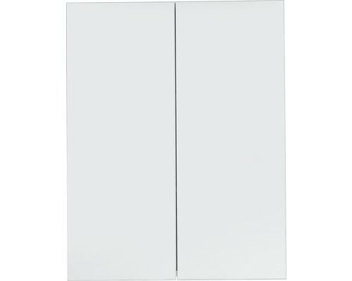 Armoire de toilette blanc brillant avec 2 portes miroir Kinzo 60 cm - Photo n°1