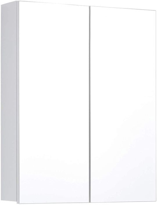 Armoire de toilette blanc brillant avec 2 portes miroir Kinzo 60 cm - Photo n°4