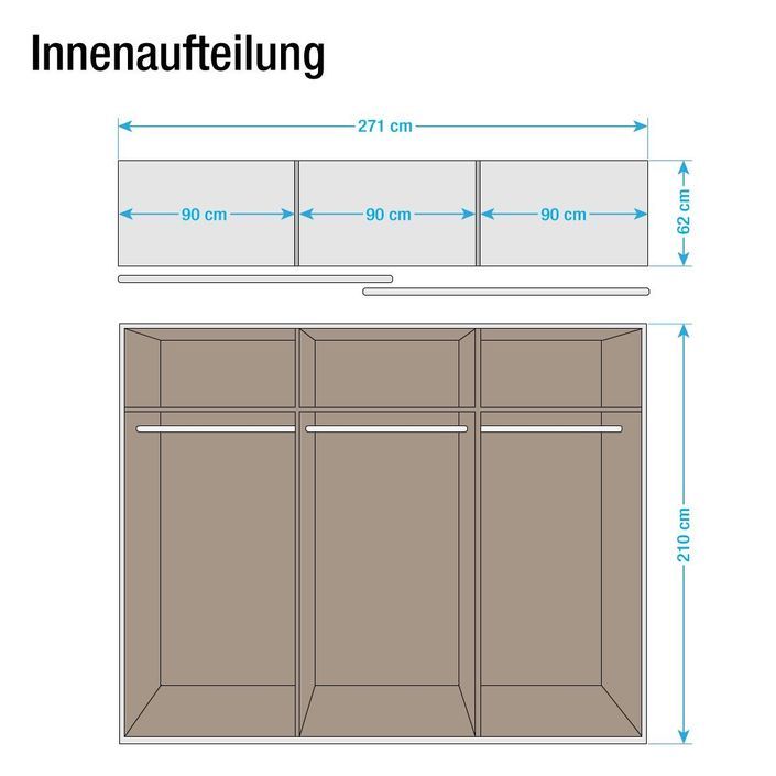 Armoire design 2 portes coulissantes blanc et verre noir Kudo - Photo n°6