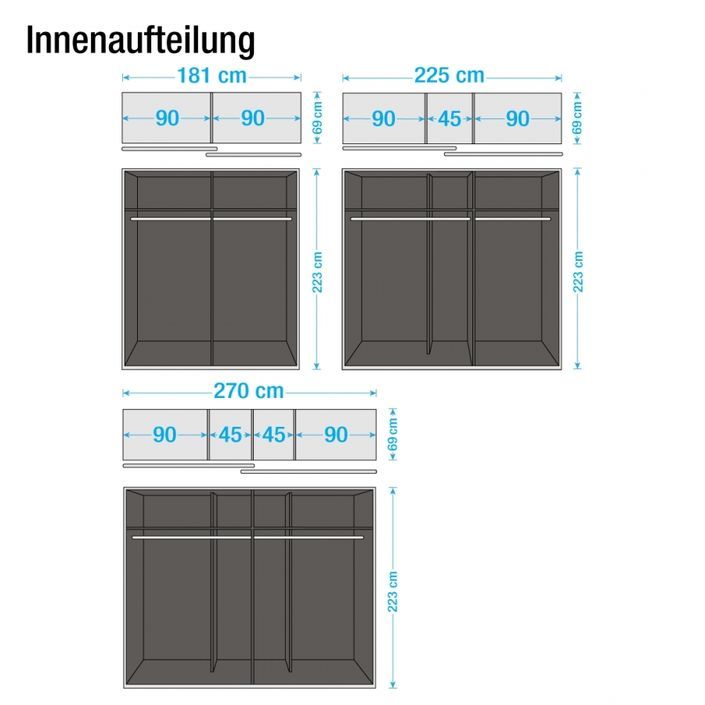 Armoire design Gris et Chêne sauvage Dalia - Photo n°2