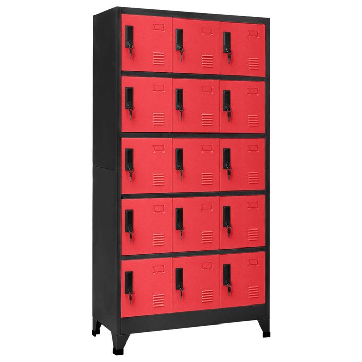 Armoire en acier Koface 90 cm – 15 casiers avec fermeture à clé - Photo n°1
