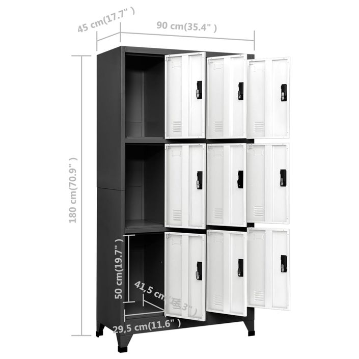 Armoire en acier Koface 90 cm – 9 casiers avec fermeture à clé - Photo n°16