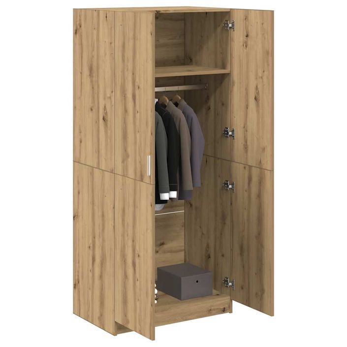 Armoire en chêne artisanal 90 x 52 x 200 cm bois d'ingénierie - Photo n°3