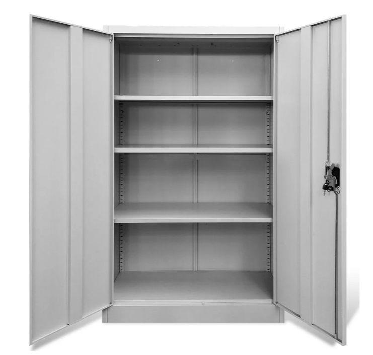 Armoire en métal blanc 2 portes Phil 90 cm - Photo n°4