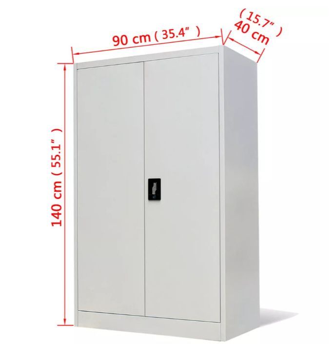 Armoire en métal blanc 2 portes Phil 90 cm - Photo n°9