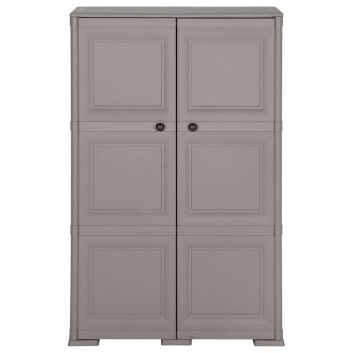 Armoire en plastique 79x43x125 cm Design de bois Gris - Photo n°2