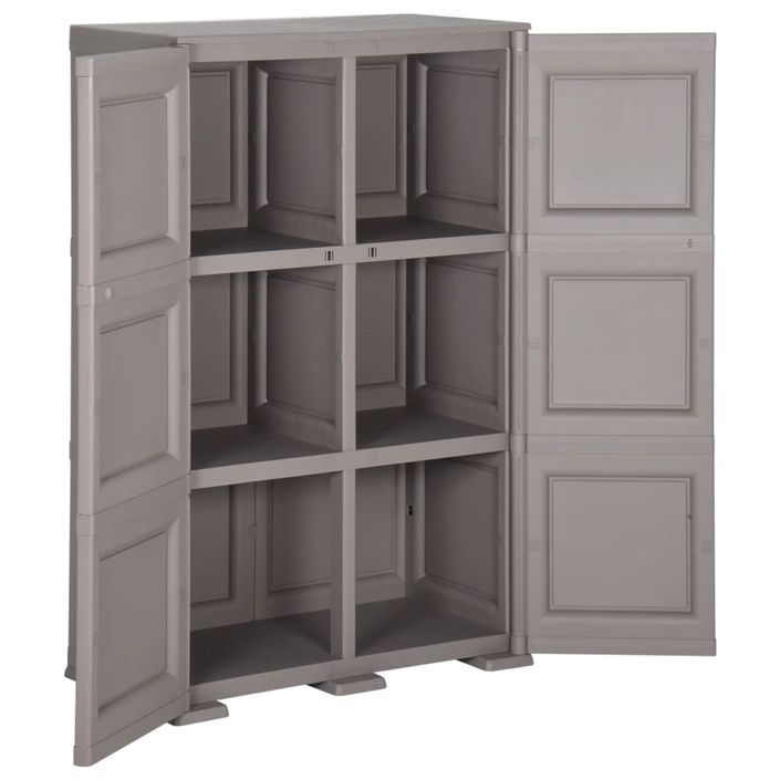 Armoire en plastique 79x43x125 cm Design de bois Gris - Photo n°4