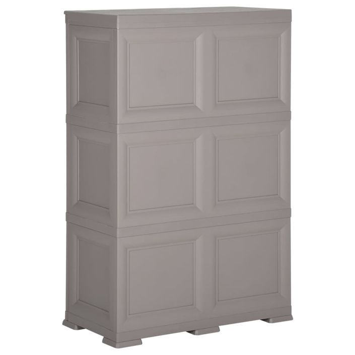 Armoire en plastique 79x43x125 cm Design de bois Gris - Photo n°5