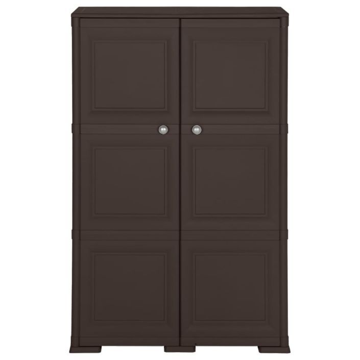 Armoire en plastique 79x43x125 cm Design de bois Marron - Photo n°2