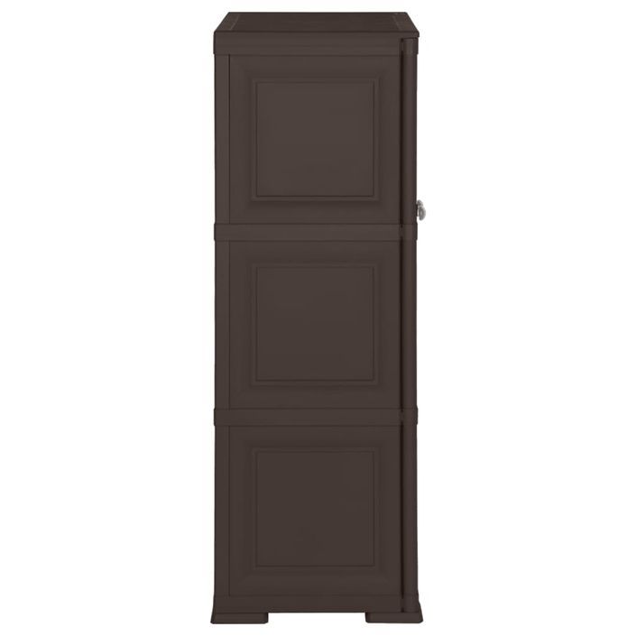 Armoire en plastique 79x43x125 cm Design de bois Marron - Photo n°3